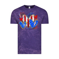 Cloud Purple 4th of july hearts Vintage Tee - texasbilliewilder