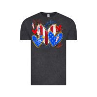 Vintage Black 4th of july hearts Vintage Tee - texasbilliewilder