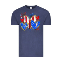 Vintage Denim 4th of july hearts Vintage Tee - texasbilliewilder