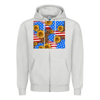 Dove Grey basic sunflower and leopard Zipper Hoodie - AdoDesignShop