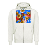Oatmeal Heather basic sunflower and leopard Zipper Hoodie - AdoDesignShop