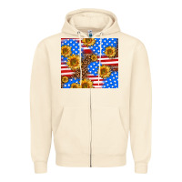 Sandshell basic sunflower and leopard Zipper Hoodie - AdoDesignShop