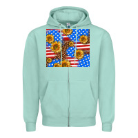 Seafoam basic sunflower and leopard Zipper Hoodie - AdoDesignShop