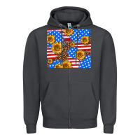 Smoke basic sunflower and leopard Zipper Hoodie - AdoDesignShop