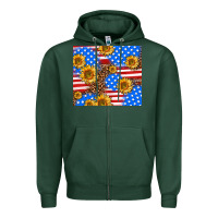 Sports Green basic sunflower and leopard Zipper Hoodie - AdoDesignShop