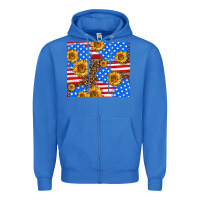 True Royal basic sunflower and leopard Zipper Hoodie - AdoDesignShop
