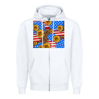 White basic sunflower and leopard Zipper Hoodie - AdoDesignShop