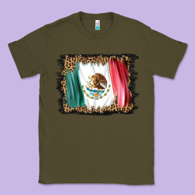 Distressed Mexico Flag Classic Tee Designed By Barkaloodesign