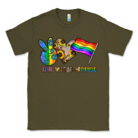Army Green peace love pride Classic Tee - CowhideDigitalArt