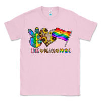 Bubblegum Pink peace love pride Classic Tee - CowhideDigitalArt