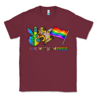 Burgundy peace love pride Classic Tee - CowhideDigitalArt