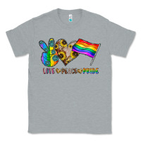 Heather Grey peace love pride Classic Tee - CowhideDigitalArt