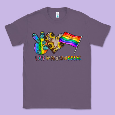 Peace Love Pride Classic Tee Designed By Cowhidedigitalart