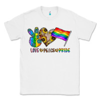 White peace love pride Classic Tee - CowhideDigitalArt