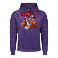 Cloud Purple red sneaker girl afro woman Vintage Hoodie - RanaPortraitStore