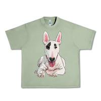 Oil Green bull terrier Urban Heavy Tee - RanaPortraitStore