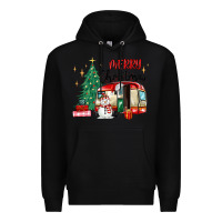 Black merry christmas camper Premium Hoodie - MaliasSmallBusiness