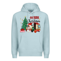 Blue Mist merry christmas camper Premium Hoodie - MaliasSmallBusiness