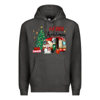 Charcoal Heather merry christmas camper Premium Hoodie - MaliasSmallBusiness