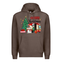 Coffee merry christmas camper Premium Hoodie - MaliasSmallBusiness