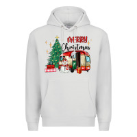 Dove Grey merry christmas camper Premium Hoodie - MaliasSmallBusiness