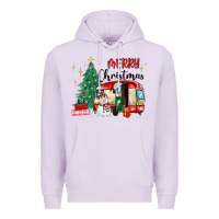 Lilac merry christmas camper Premium Hoodie - MaliasSmallBusiness