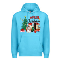 Ocean Blue merry christmas camper Premium Hoodie - MaliasSmallBusiness