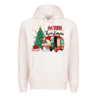 Pale Pink merry christmas camper Premium Hoodie - MaliasSmallBusiness