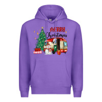 Purple merry christmas camper Premium Hoodie - MaliasSmallBusiness