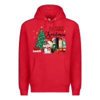 Red merry christmas camper Premium Hoodie - MaliasSmallBusiness