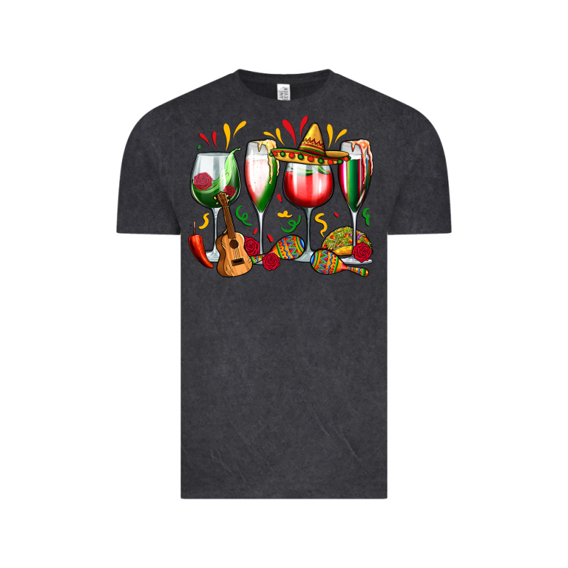 Mexico Wine Glasses Vintage Tee by Zillion Design Studio | Teevron