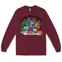 Burgundy hanging with my gnomies Long Sleeve Tee - FaDigitalArtStudio