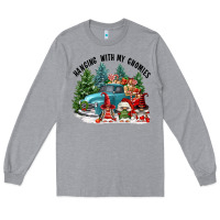Heather Grey hanging with my gnomies Long Sleeve Tee - FaDigitalArtStudio