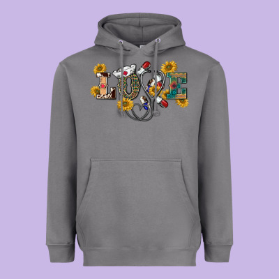 Western Love Nurse Heavyweight Hoodie Designed By Barkaloodesign