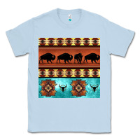 Dusty Blue native american aztec seamless pattern 2 Classic Tee - BundleAndBundleShop