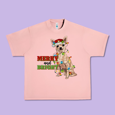 Merry And Bright Chihuahua Urban Heavy Tee Designed By Ranaportraitstore