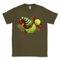 Army Green Tennis Christmas With Racket And Hat Classic Tee - FaDigitalArtStudio