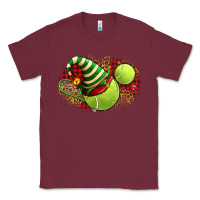 Burgundy Tennis Christmas With Racket And Hat Classic Tee - FaDigitalArtStudio