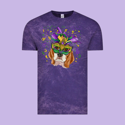 Vintage Tee mardi gras  mask beagle