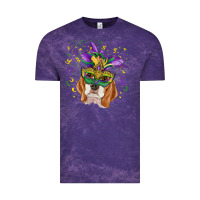 Cloud Purple mardi gras  mask beagle Vintage Tee - RanaPortraitStore