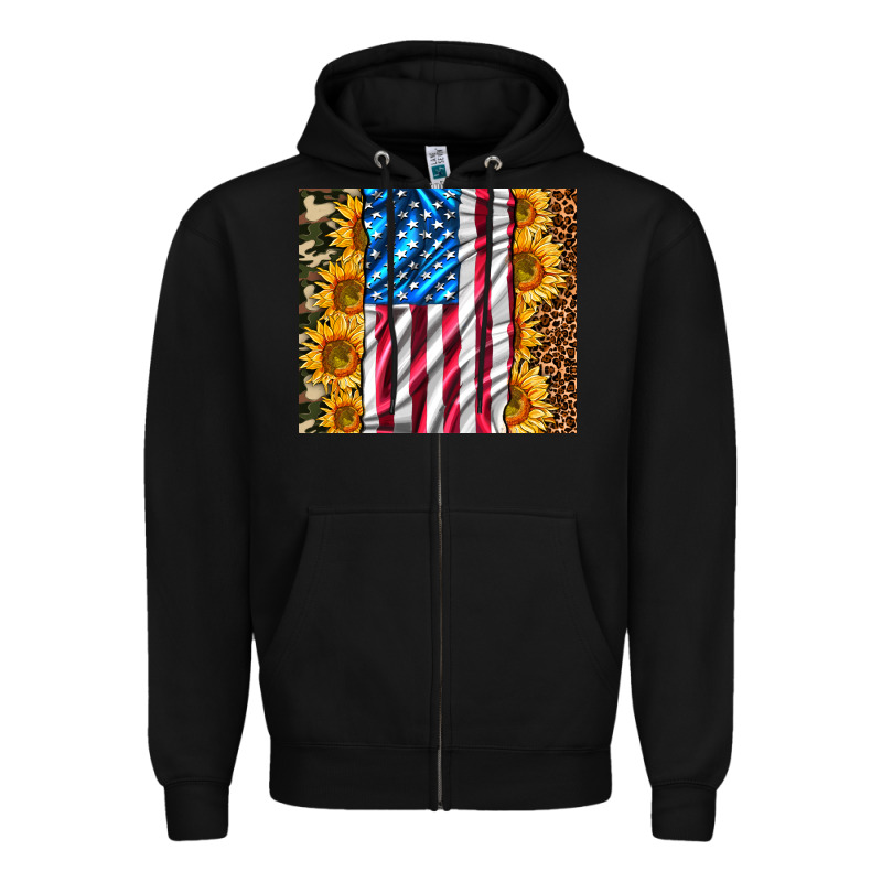 American Realistic Flag Zipper Hoodie by AdoDesignShop | Teevron