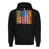 Black american realistic flag Zipper Hoodie - AdoDesignShop