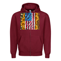 Burgundy american realistic flag Zipper Hoodie - AdoDesignShop