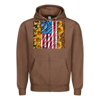 Chestnut american realistic flag Zipper Hoodie - AdoDesignShop