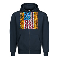 Navy american realistic flag Zipper Hoodie - AdoDesignShop