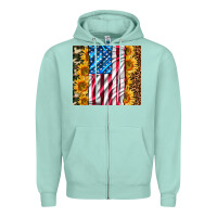 Seafoam american realistic flag Zipper Hoodie - AdoDesignShop