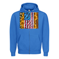 True Royal american realistic flag Zipper Hoodie - AdoDesignShop