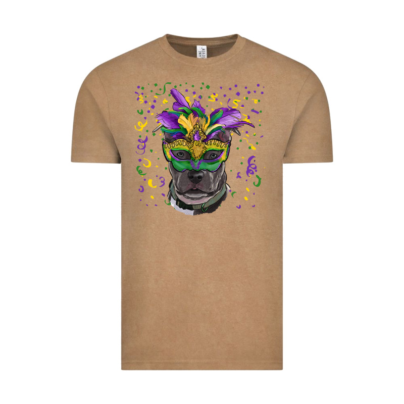 Mardi Gras  Mask Pitbull Vintage Tee by RanaPortraitStore | Teevron