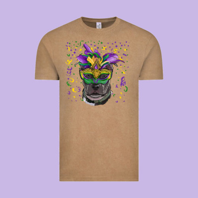 Vintage Tee mardi gras  mask pitbull