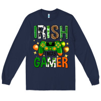 Navy irish i was gamer st. patricks day Long Sleeve Tee - Neo Western